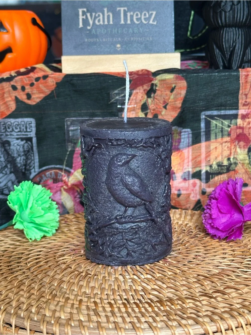 Black Raven Woodland Pillar Candle